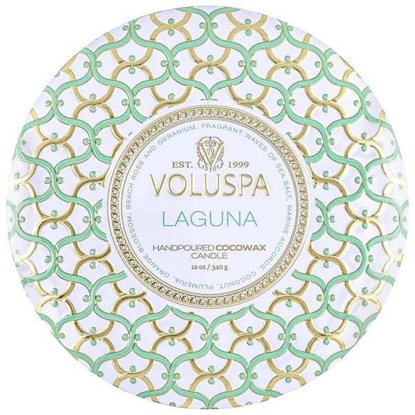 Voluspa 3-Wick Candle Decorative Tin Laguna 340g