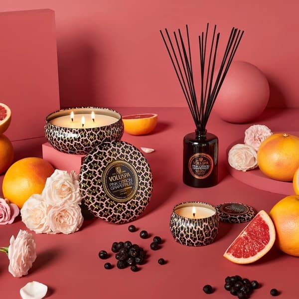 Voluspa Decorative Tin Candle Pink Citron Grapefruit 113g