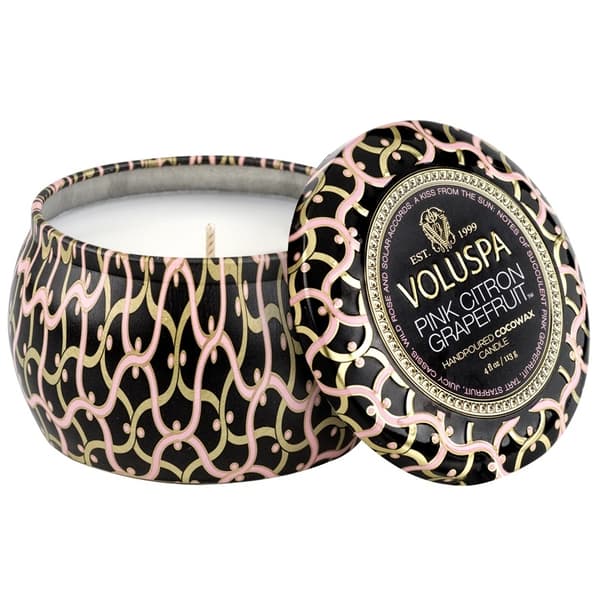 Voluspa Decorative Tin Candle Pink Citron Grapefruit 113g