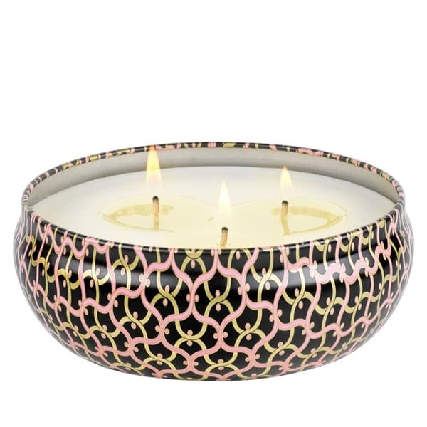 Voluspa 3-Wick Candle Decorative Tin Pink Citron Grapefruit 340g
