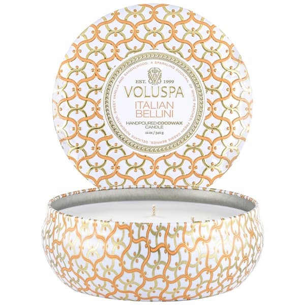 Voluspa 3-Wick Candle Decorative Tin Italian Bellini 340g