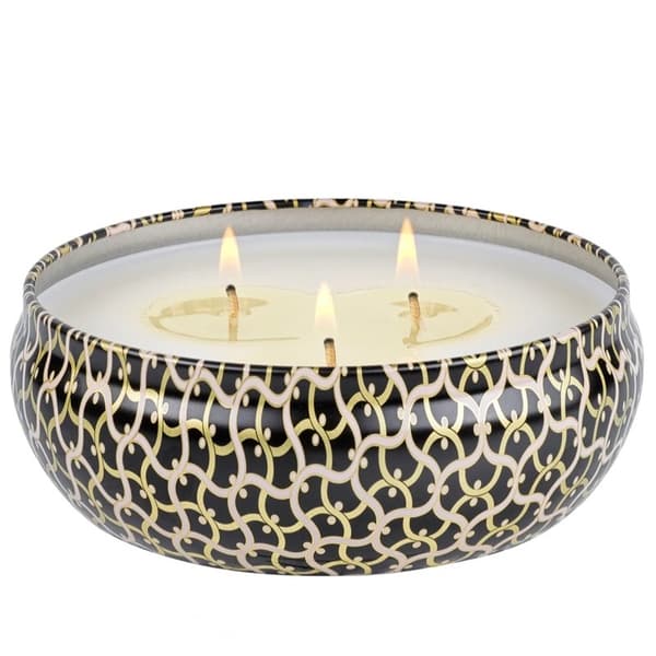 Voluspa 3-Wick Candle Decorative Tin Ambre Lumiere 340g