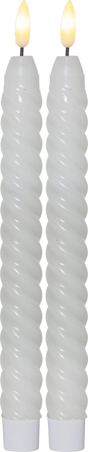 LED Antikljus Flamme Swirl Vit 2-P