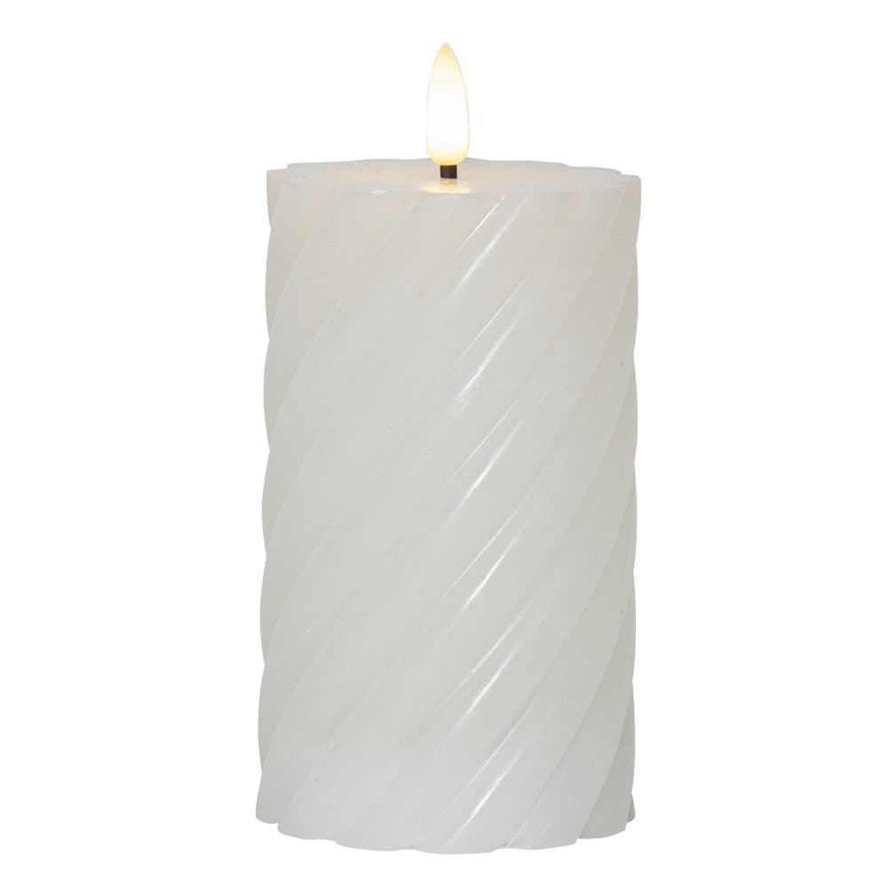 Batteridrivet blockljus flame swirl 15 cm med 3D låga