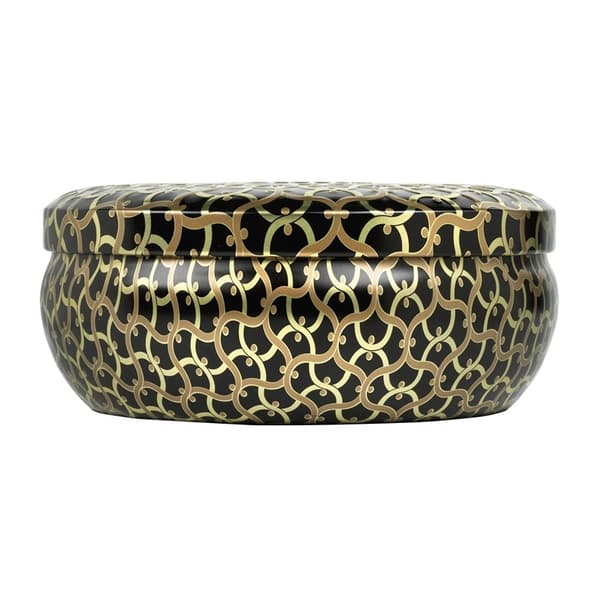 Voluspa 3-Wick Candle Decorative Tin Burning Woods 340g