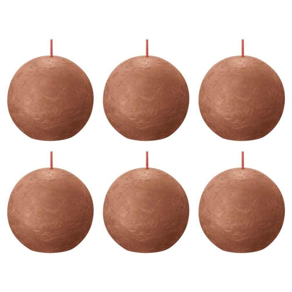 Bolsius Blockljus klotformad 6-pack 76x190 mm rustik rosa