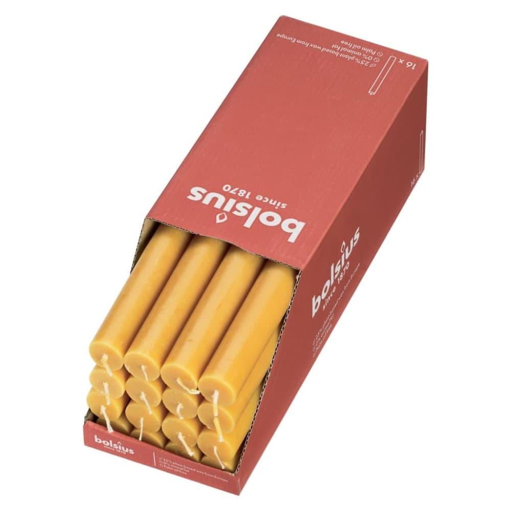 Bolsius Ljus 16-pack 27 cm honungsgul