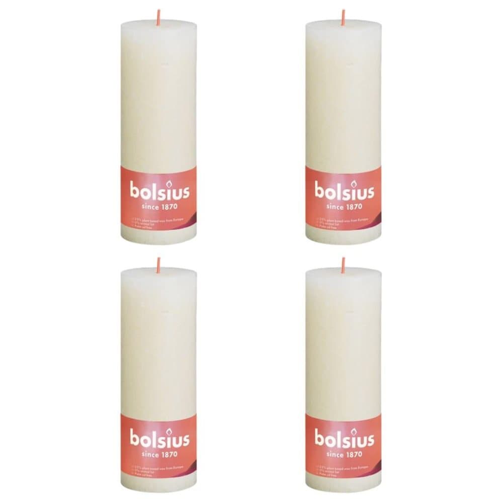 Bolsius Rustika blockljus 4-pack 190x68 mm mjuk pärla