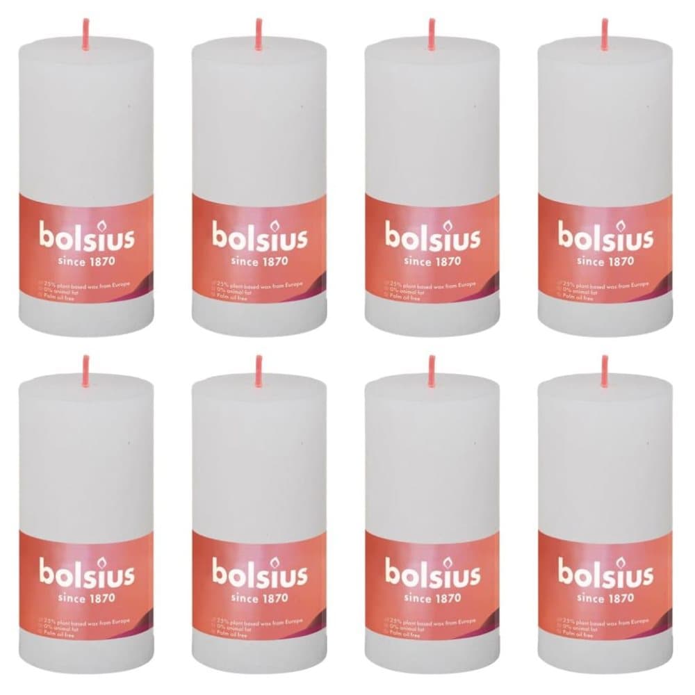 Bolsius Blockljus Shine 8-pack 100x50 mm molnvit