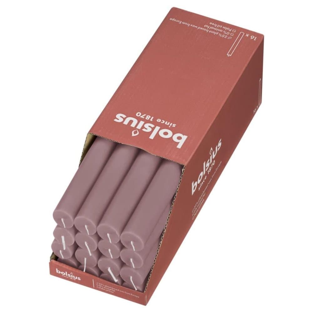 Bolsius Ljus 16-pack 27 cm askrosa