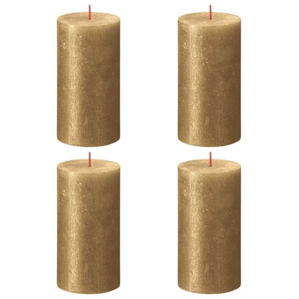 Bolsius Blockljus Shimmer 4-pack 130x68 mm guld