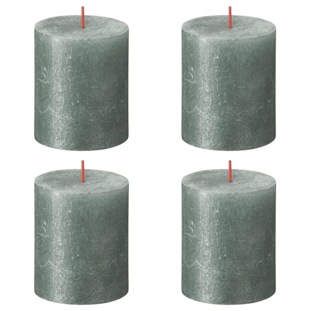 Bolsius Blockljus Shimmer 4-pack 80x68 mm blå