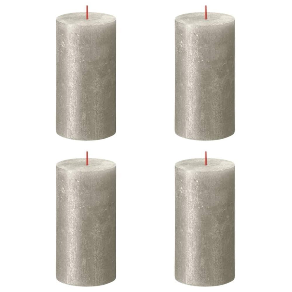 Bolsius Blockljus Shimmer 4-pack 130x68 mm champagne