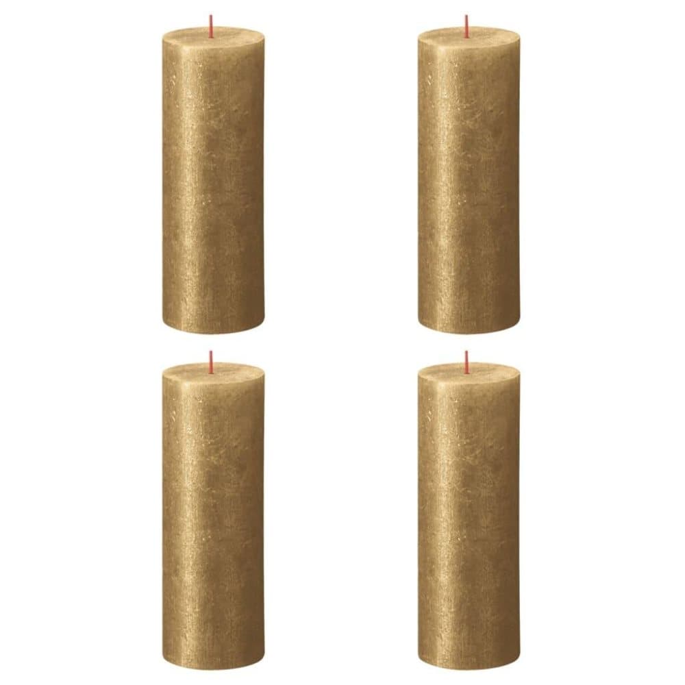 Bolsius Blockljus Shimmer 4-pack 190x68 mm guld