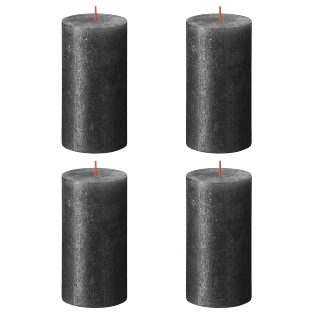Bolsius Blockljus Shimmer 4-pack 130x68 mm antracit