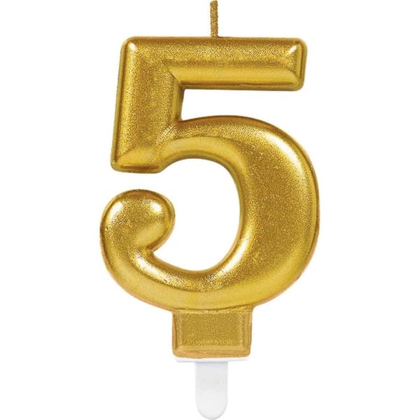 Amscan Metallic 5 stearinlys Gold One Size