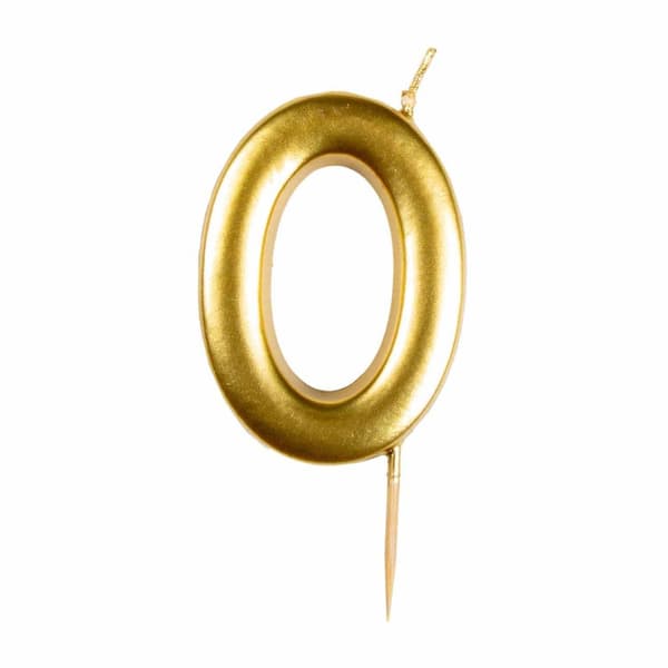 Amscan Nummer 0 Metallic Candle Gold One Size
