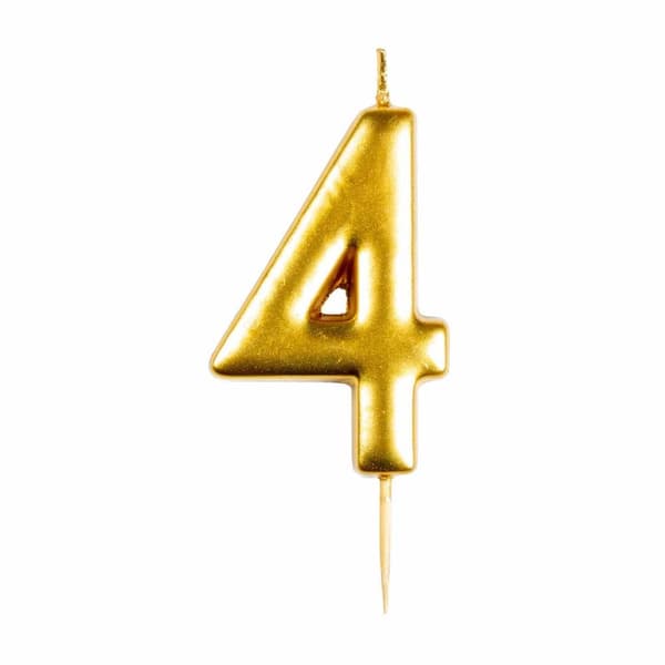Amscan Metallic 4 stearinlys Gold One Size