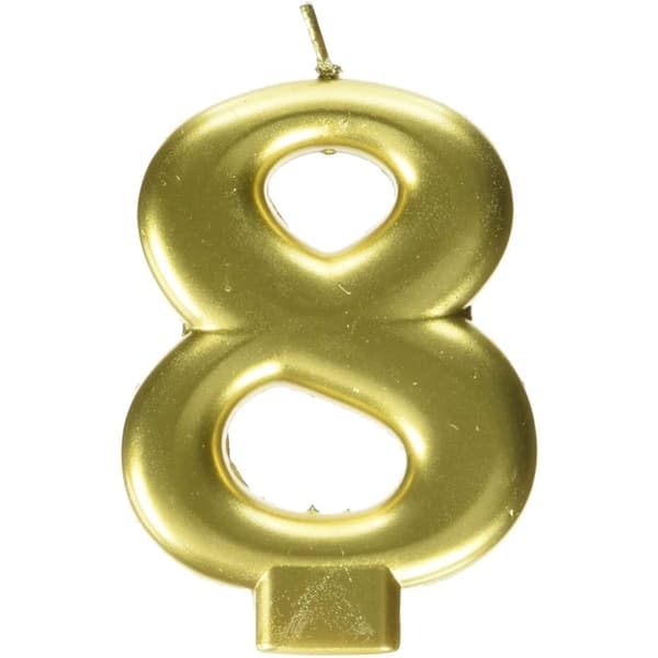 Amscan Metallic 8 stearinlys Gold One Size