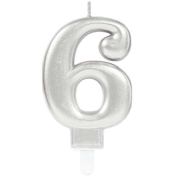 Amscan 6 metallic stearinlys Silver One Size