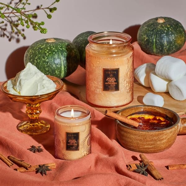 Voluspa Mini Glass Jar Candle With Lid Spiced Pumpkin Latte 156g