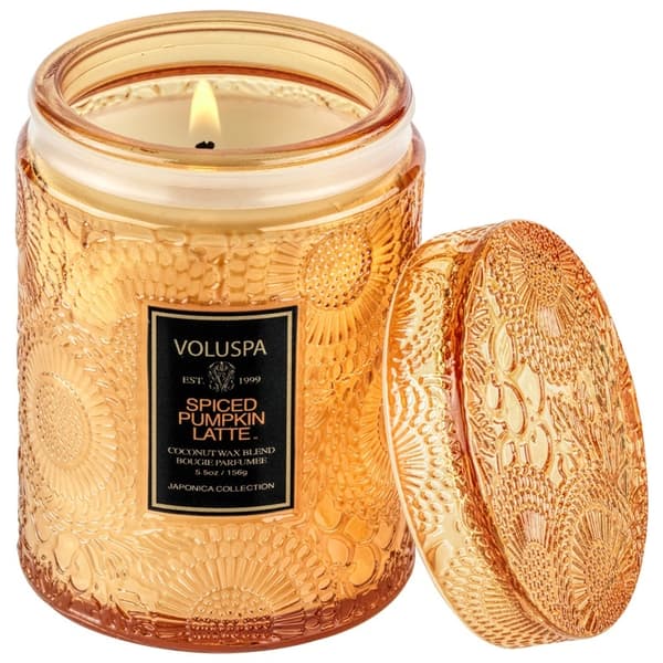 Voluspa Mini Glass Jar Candle With Lid Spiced Pumpkin Latte 156g