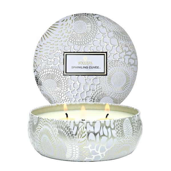 Voluspa 3-Wick Candle Decorative Tin Sparkling Cuvée 340g