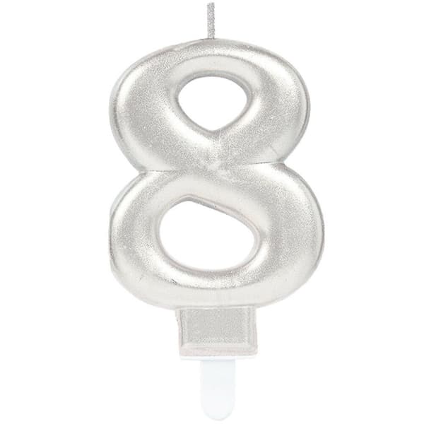Amscan 8 metallic stearinlys Silver One Size