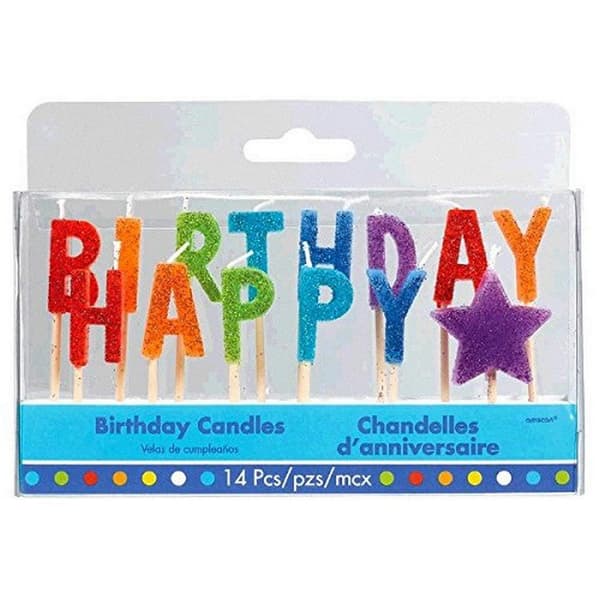 Amscan Happy Birthday Candles (Pack of 14) Multicoloured One Size