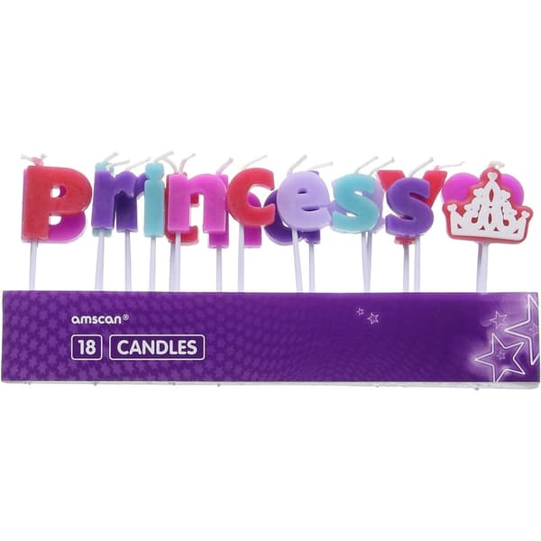 Amscan Princess Pick Candles (Pack of 18) Multicoloured One Size