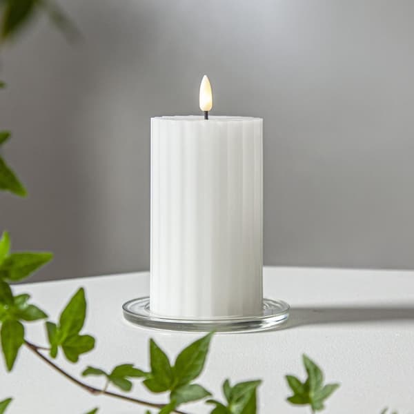 LED BLOCKLJUS FLAMME STRIPE VIT Vit