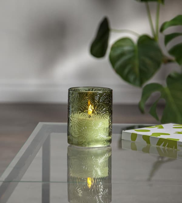 LJUSLYKTA LED BLOCKLJUS FLAMME LEAF GRÖN