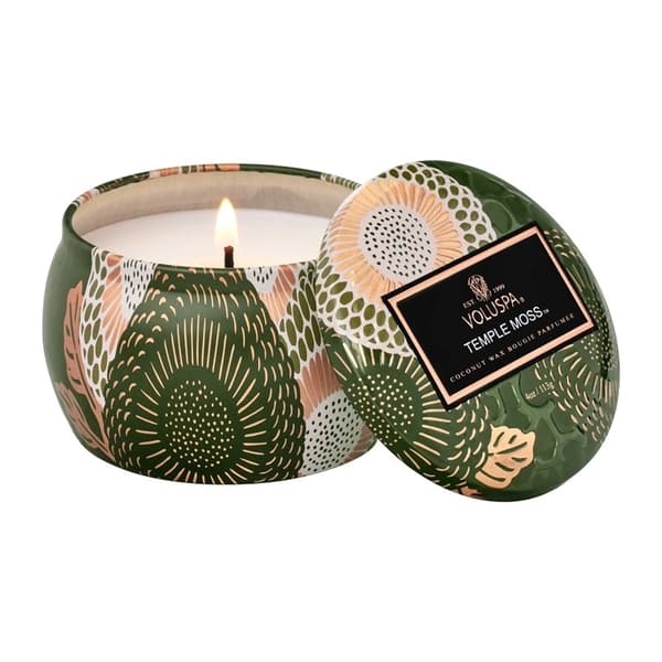 Voluspa Mini Decorative Tin Candle Temple Moss 113g