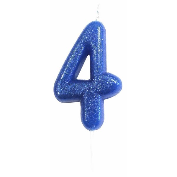 Anniversary House Glitter 4th Birthday Candle