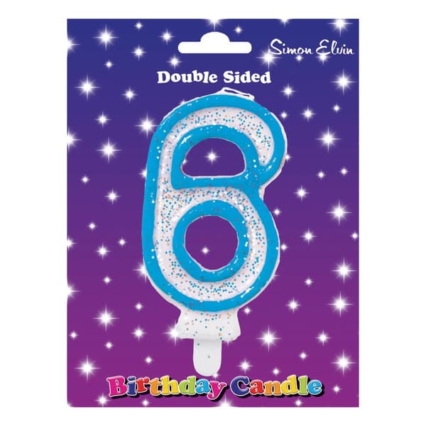 Simon Elvin Glitter 6th Birthday Candle Pink/White One Size