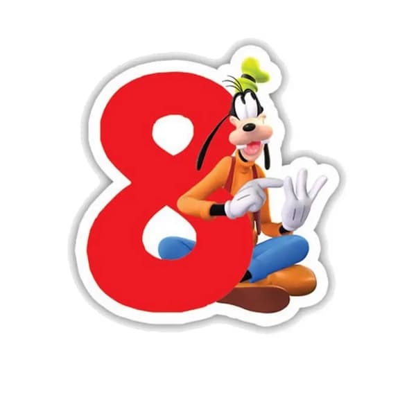 Disney 8 Goofy Candle Red/White One Size