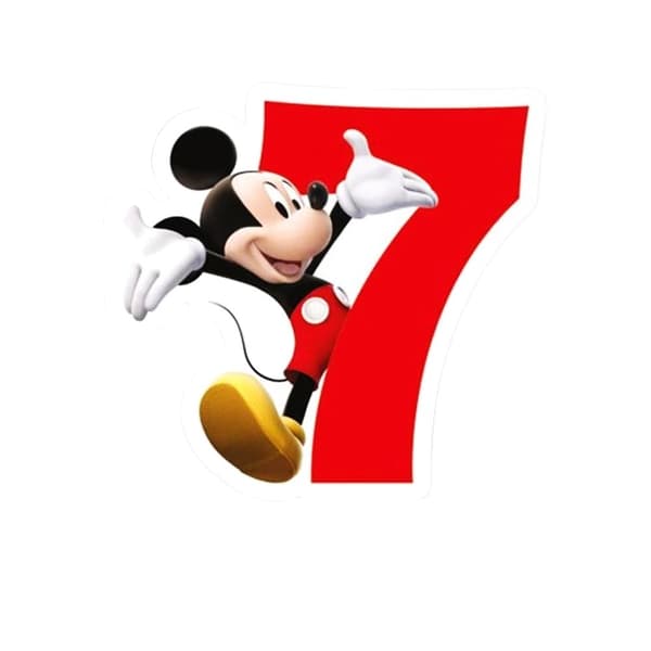 Disney Junior Mickey Mouse 7th Birthday Candle Red/Black/White One Size