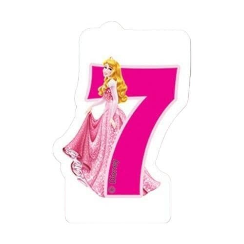 Disney Princess Aurora 7th Birthday Candle Pink/White One Size