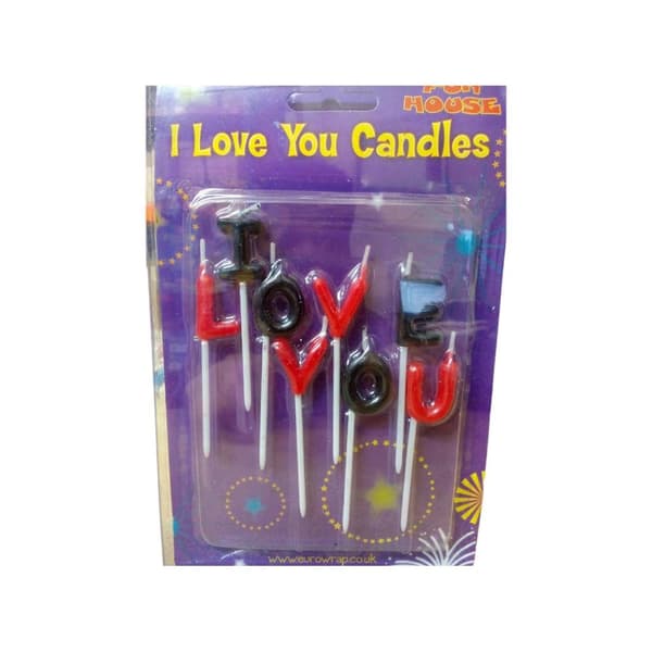 I Love You Letter Pick Candles Red/Black One Size