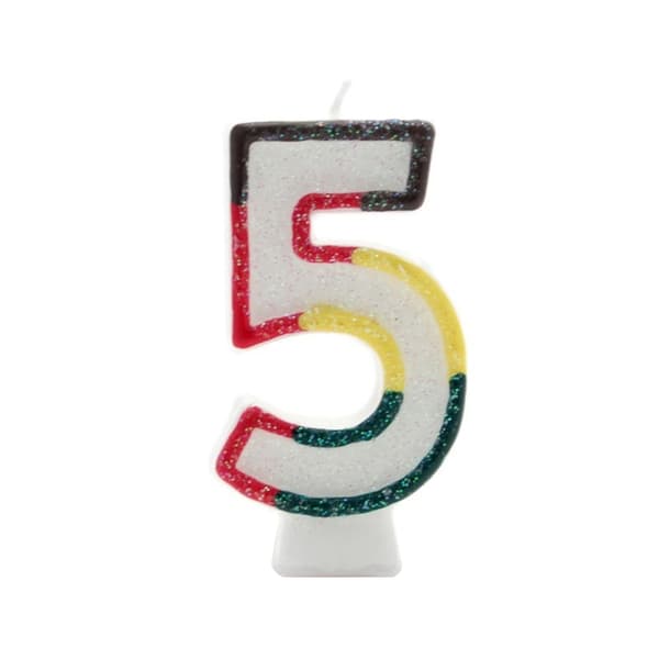 Kaleidoscope Glitter Double Sided 5th Birthday Candle Multicoloured One Size