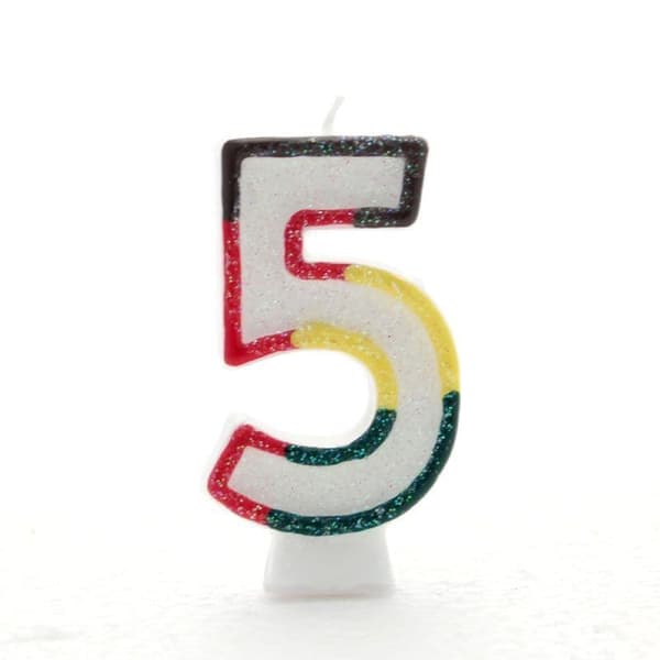 Apac Glitter 5th Birthday Pick Candle
