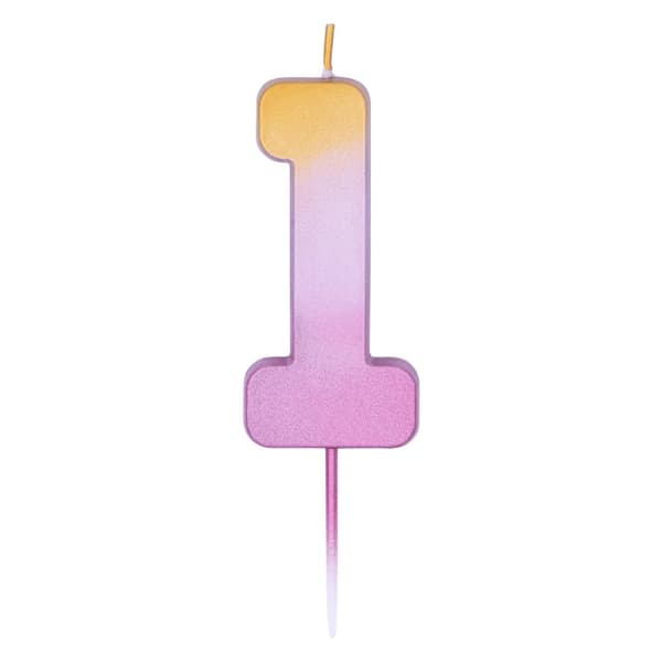 Pioneer Europe Ombre 1st Birthday Candle Rose Gold/Purple One Size