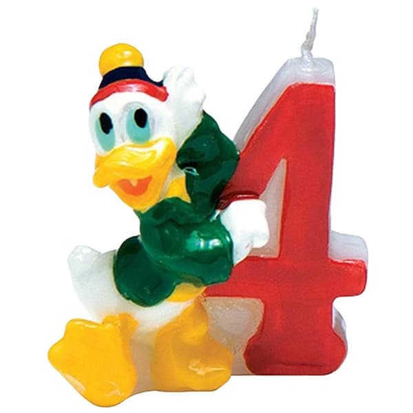 Disney Number Donald Duck 4th Birthday Candle Multicoloured One Size