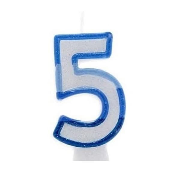 5 Number Candle (Pack of 6) Kale Blue One Size