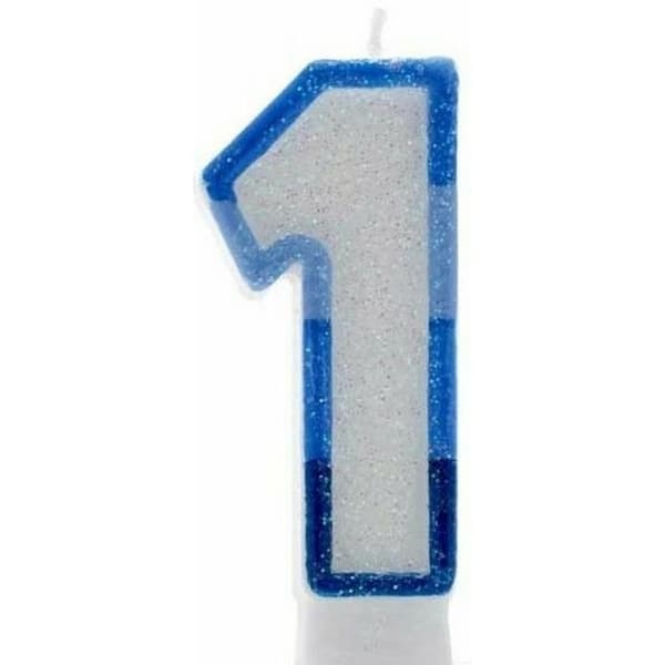Apac Number 1 Glitter Candles (Pack of 6)