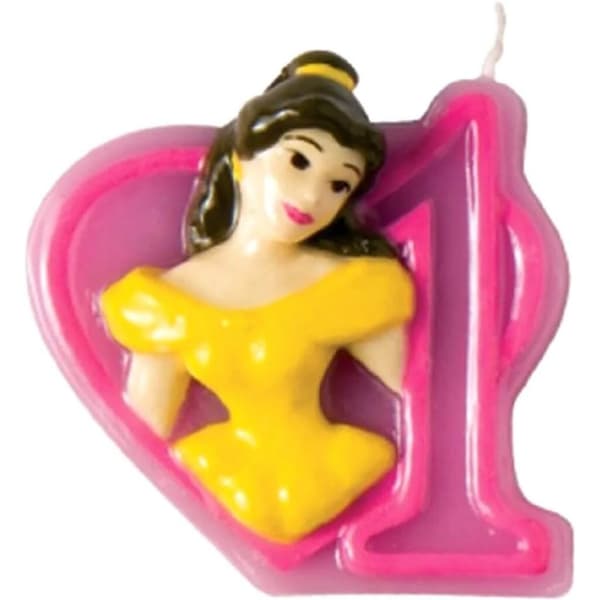 Beauty And The Beast Belle 1st Birthday Candle Pink/Yellow One Size