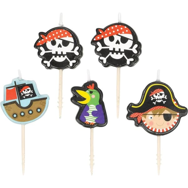 Pirate Pick Candles (Pack of 5) Multicoloured One Size