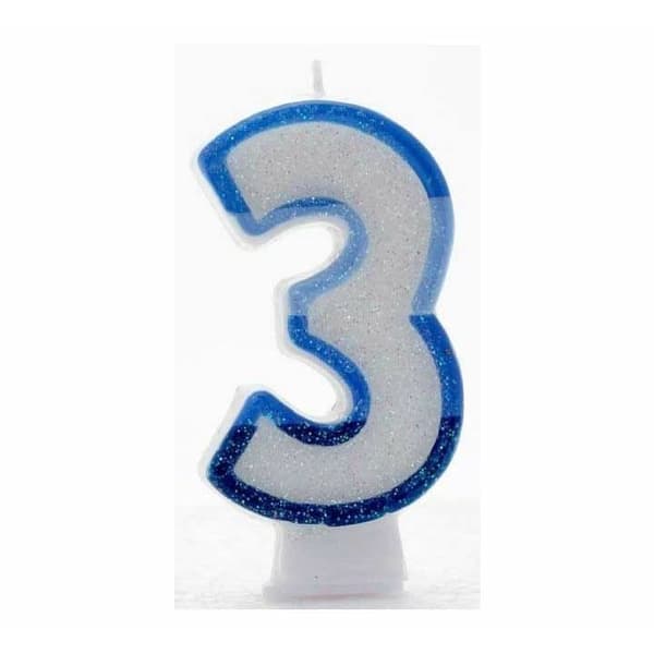 Kaleidoscope 3 Glitter Candle White/Blue One Size