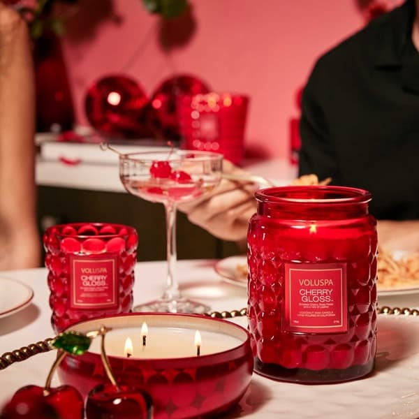 Voluspa 3-Wick Candle Decorative Tin Cherry Gloss 340g