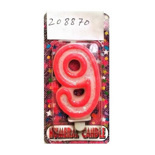 Deluxe Number 9th Birthday Candle
